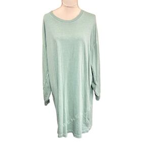 Old Navy Light Green Weeping Willow XXL LS Cotton Dress Lounge Casual Pastel